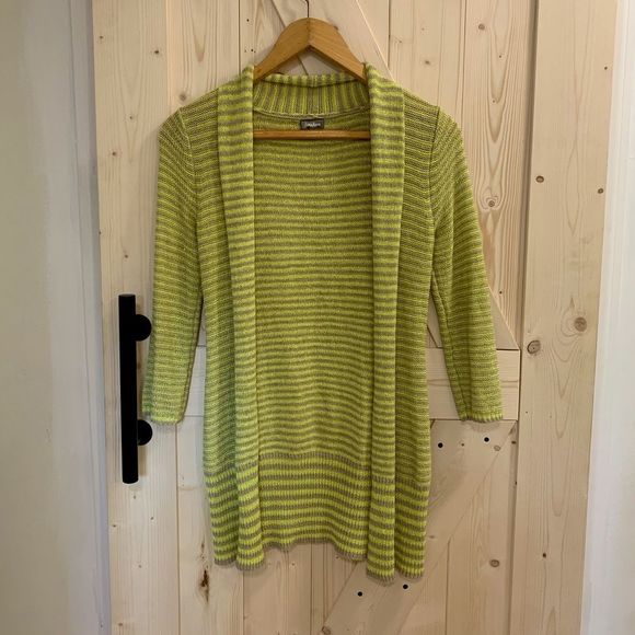 NEIMAN MARCUS Striped Cardigan Sweater - Picture 1 of 8